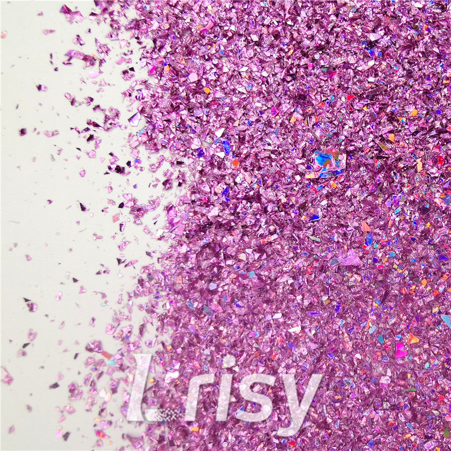 Holographic Pink Opa Cellophane Holo Shards Confetti Glitter Sprinkle Toppings LB0901 2x2