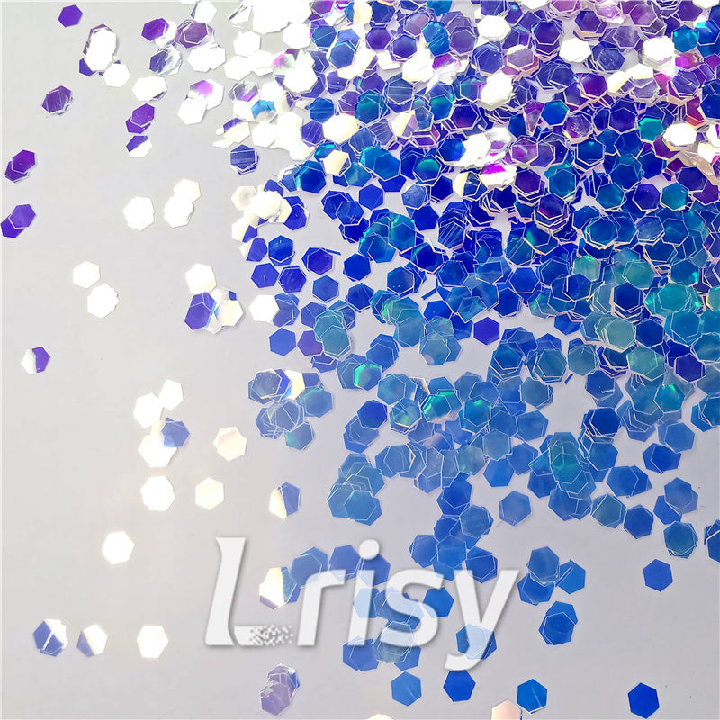 2.5mm Hexagon Shaped Dream Blue Iridescent Glitter FE-NIG