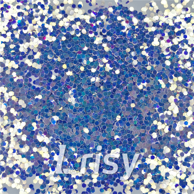 2.5mm Hexagon Shaped Dream Blue Iridescent Glitter FC-NIB