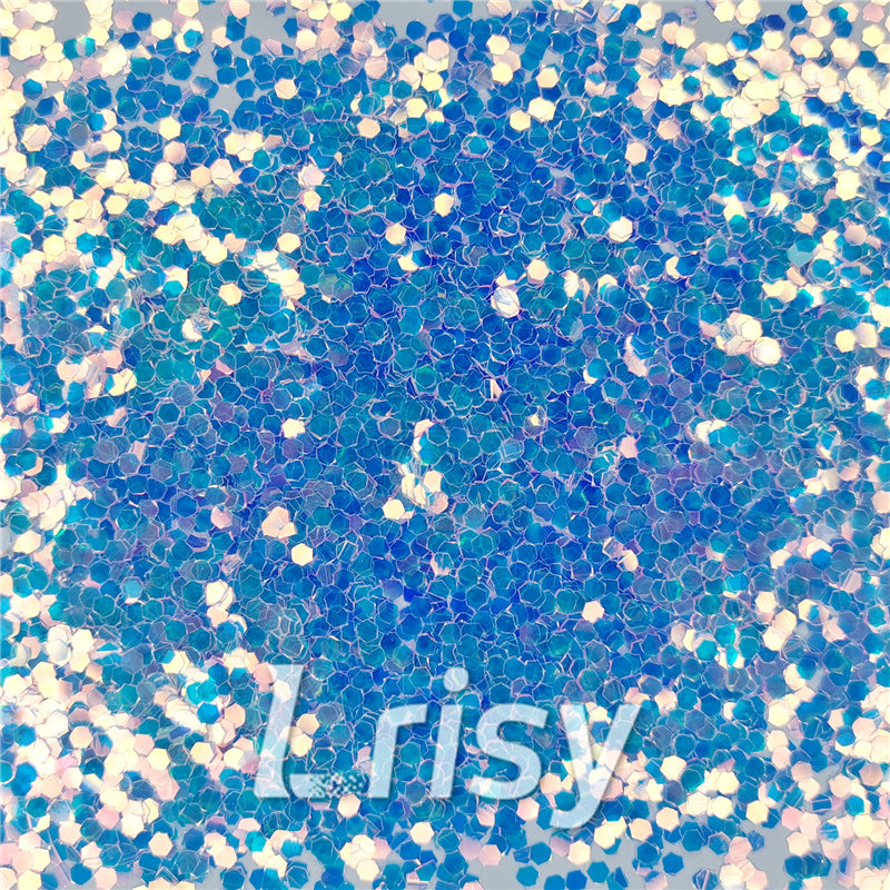 2.5mm Hexagon Shaped Dream Blue Iridescent Glitter FC-F321R