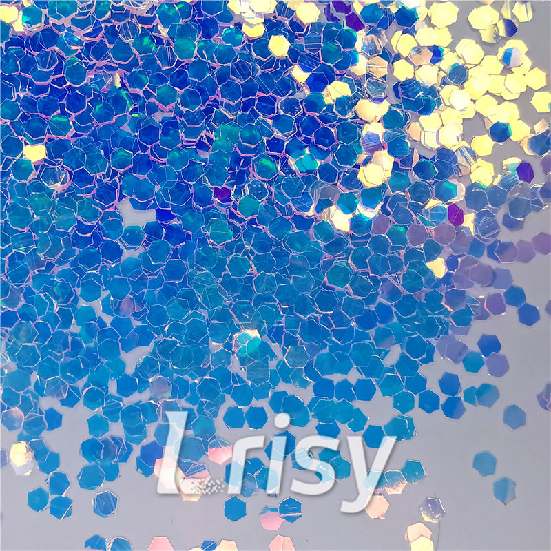 2.5mm Hexagon Shaped Dream Blue Iridescent Glitter FC-F321R
