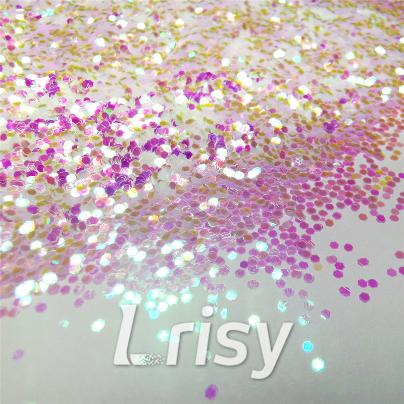 1mm Hexagon Shaped Iridescent Chunky Glitter FC322