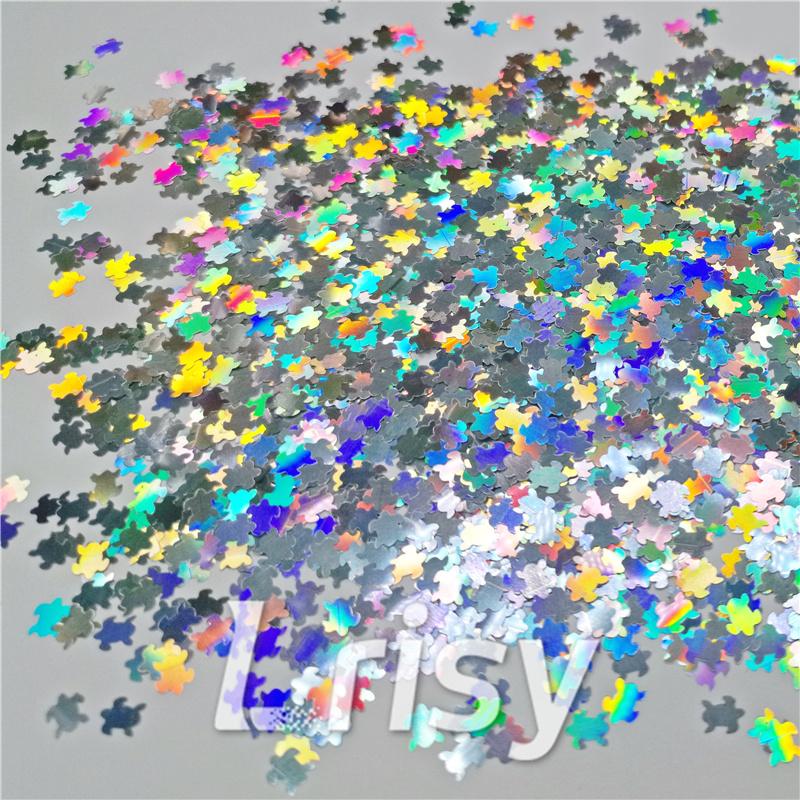6mm Turtles Shaped Holographic Silver Glitter LB100