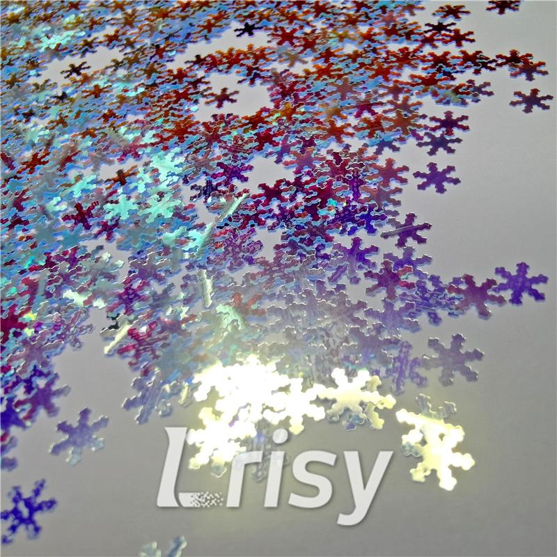 6mm Snowflake Shaped Royal Blue Iridescent Glitter FE-F321A