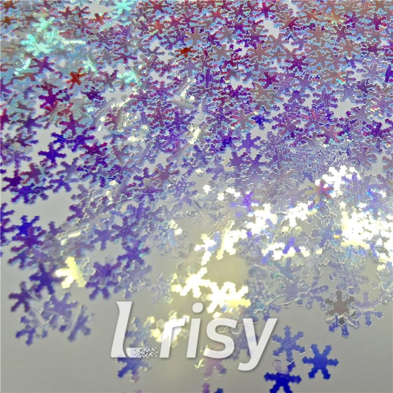 6mm Snowflake Shaped Royal Blue Iridescent Glitter FE-F321A