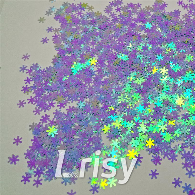 6mm Snowflake Shaped Dream Light Blue Iridescent Glitter C007R