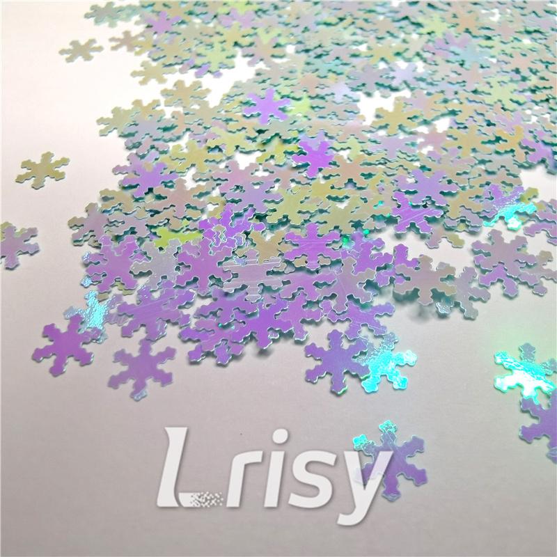 6mm Snowflake Shaped Dream Light Blue Iridescent Glitter C007R