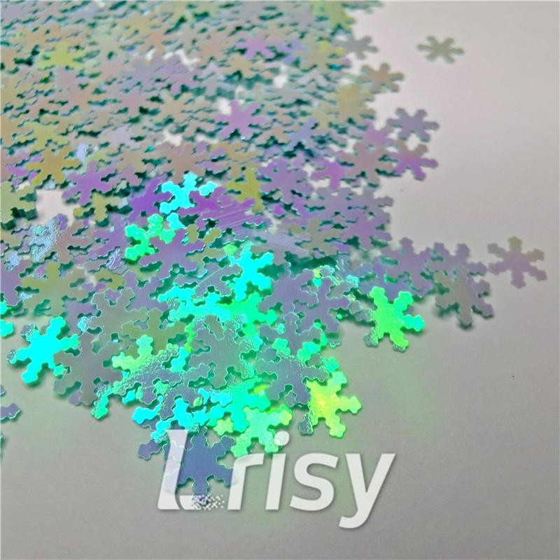 6mm Snowflake Shaped Dream Light Blue Iridescent Glitter C007R