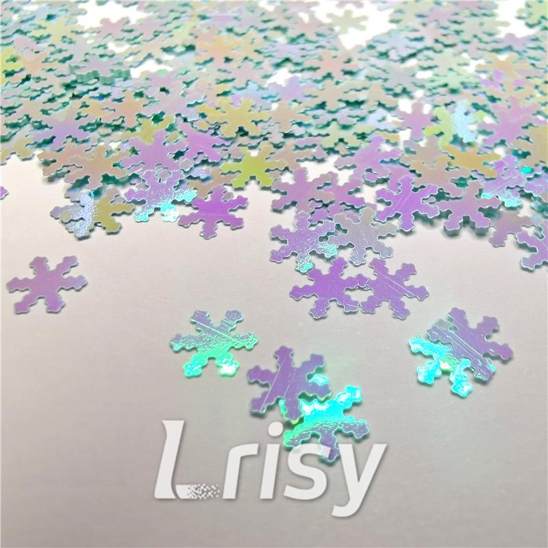 6mm Snowflake Shaped Dream Light Blue Iridescent Glitter C007R