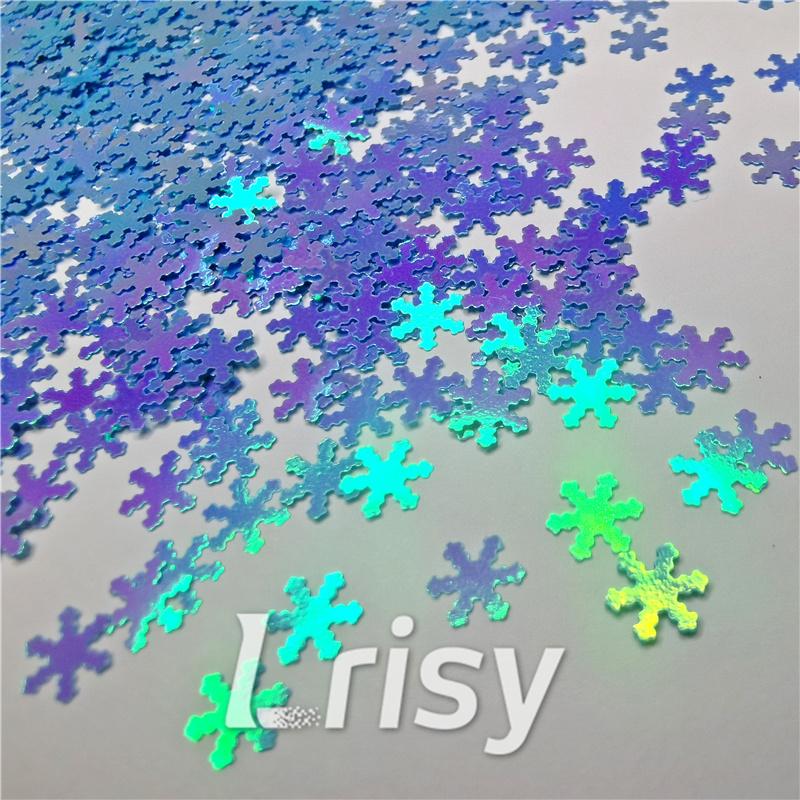 6mm Snowflake Shaped Dream Sky Blue Iridescent Glitter C011R