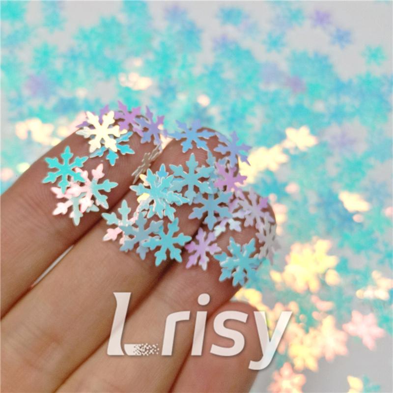 9mm Snowflake Shaped Iridescent Glitter C021R