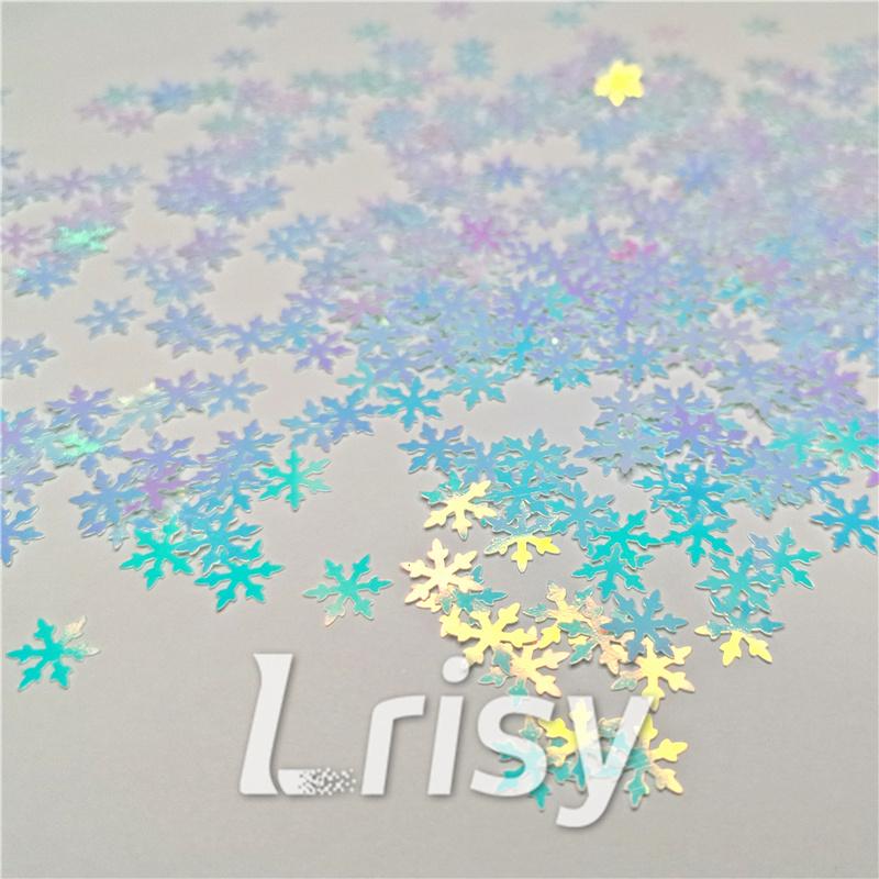 9mm Snowflake Shaped Iridescent Glitter C021R