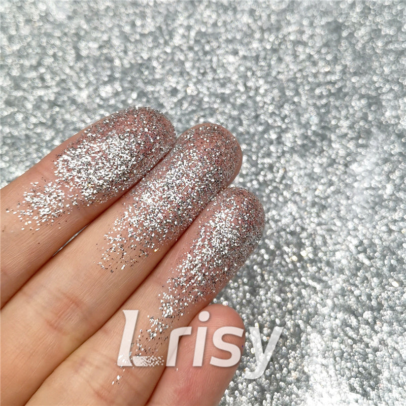 0.2mm hexagon silver cosmetic grade biodegradable glitter in bulk BIO001