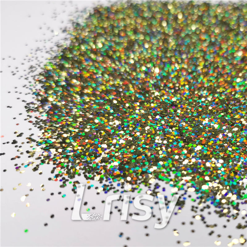 0.8mm Hexagon Cosmetic Grade Holographic Lemon Green Glitter SLG010