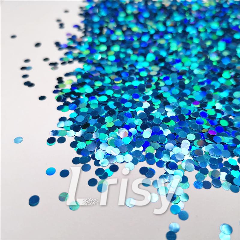 3mm Round Shapes Laser Sky Blue Glitter LB0700