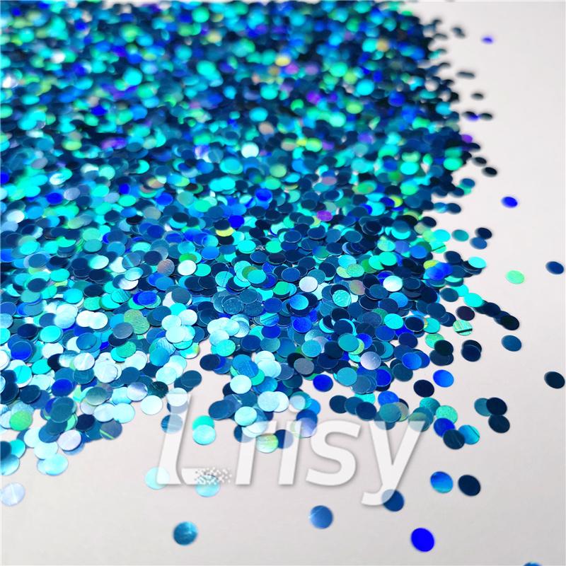 3mm Round Shapes Laser Sky Blue Glitter LB0700
