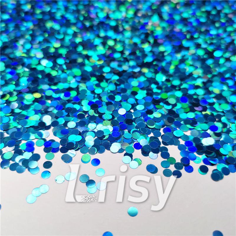 3mm Round Shapes Laser Sky Blue Glitter LB0700