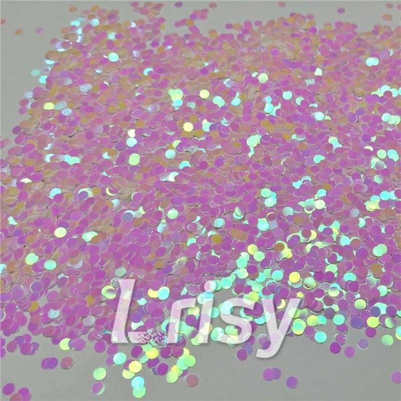 3mm Round Shapes Violet Glitter C003R