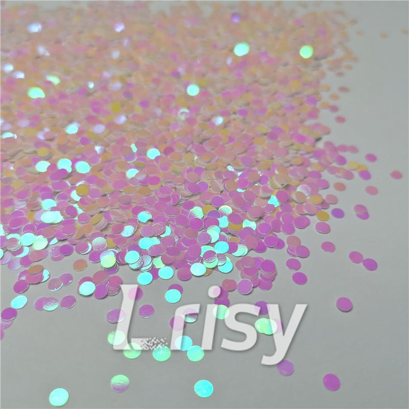 3mm Round Shapes Violet Glitter C003R