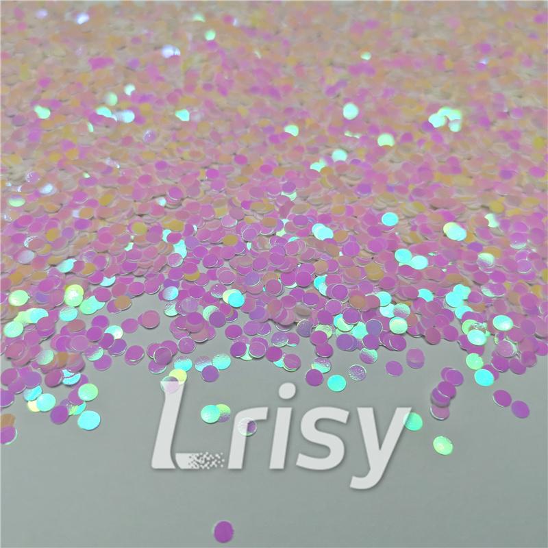 3mm Round Shapes Violet Glitter C003R