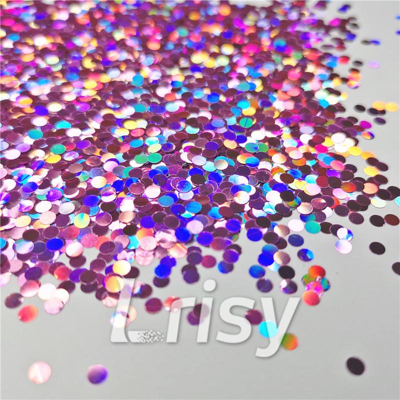 3mm Round Shapes Laser Pink Glitter LB0901