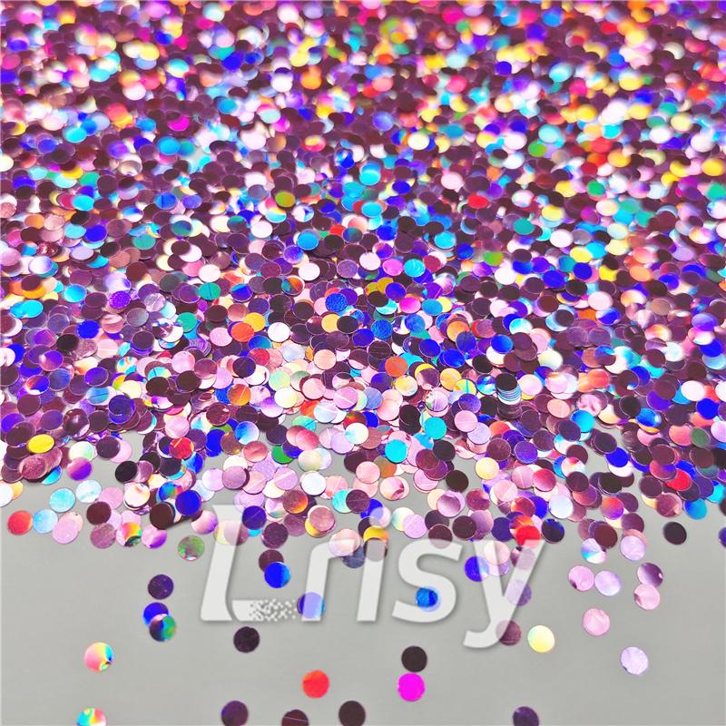 3mm Round Shapes Laser Pink Glitter LB0901