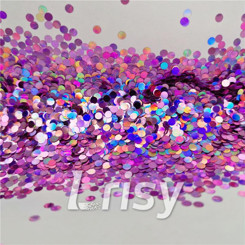 3mm Round Shapes Laser Pink Glitter LB0901