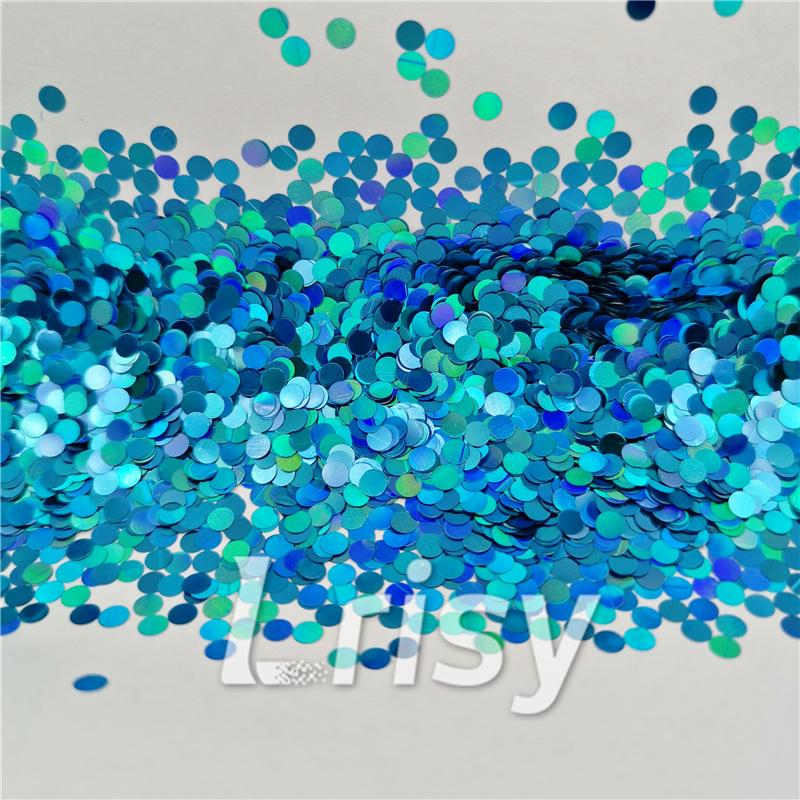 3mm Round Shapes Laser Sky Blue Glitter LB0700