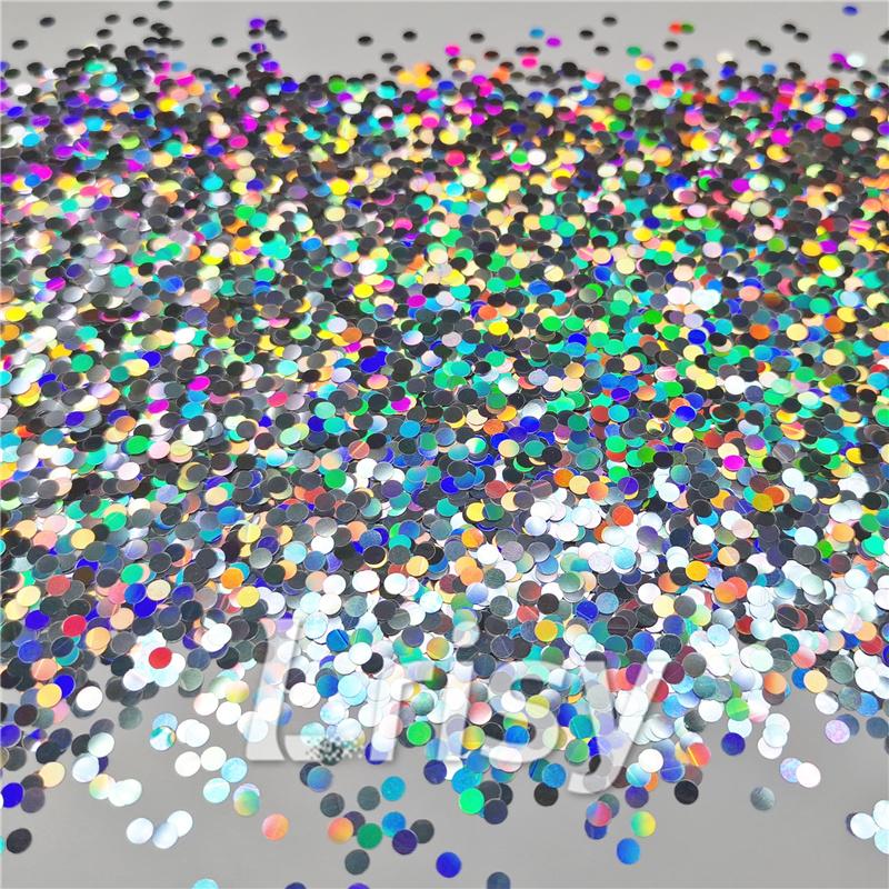 3mm Round Shapes Laser Silver Glitter LB0100