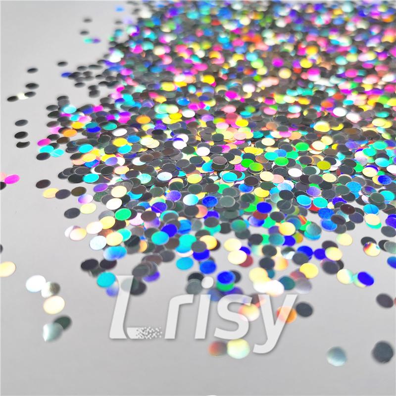 3mm Round Shapes Laser Silver Glitter LB0100