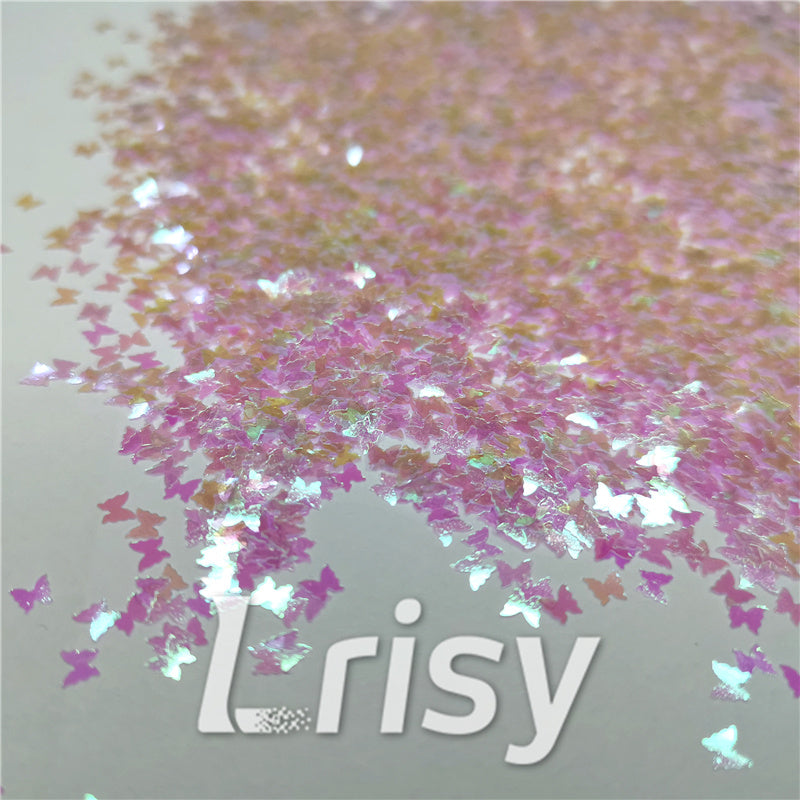 3mm Butterfly Shaped Iridescent Dream Pink Glitter C003