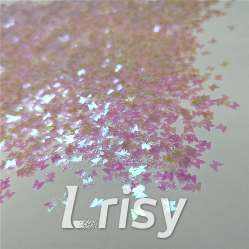3mm Butterfly Shaped Iridescent Dream Pink Glitter C003