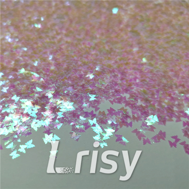 3mm Butterfly Shaped Iridescent Dream Pink Glitter C003