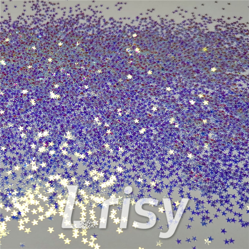 2.5mm Star Shaped Royal Blue Iridescent Glitter FE-F321A