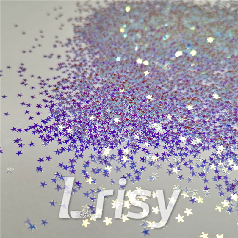 2.5mm Star Shaped Royal Blue Iridescent Glitter FE-F321A