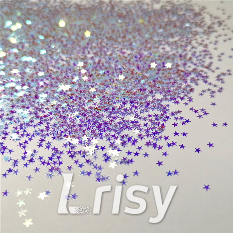 2.5mm Star Shaped Royal Blue Iridescent Glitter FE-F321A