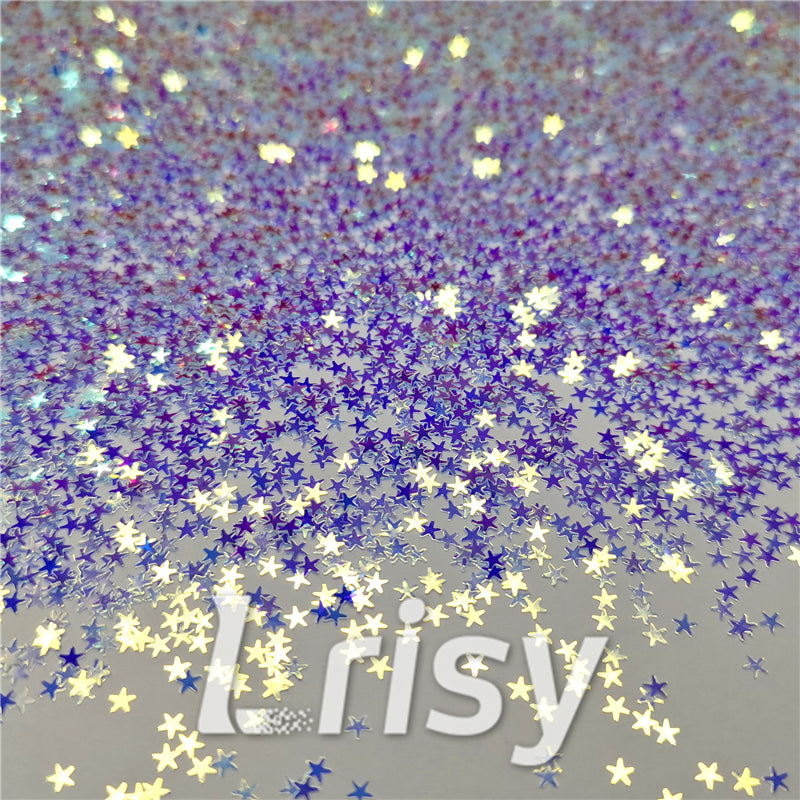 2.5mm Star Shaped Royal Blue Iridescent Glitter FE-F321A