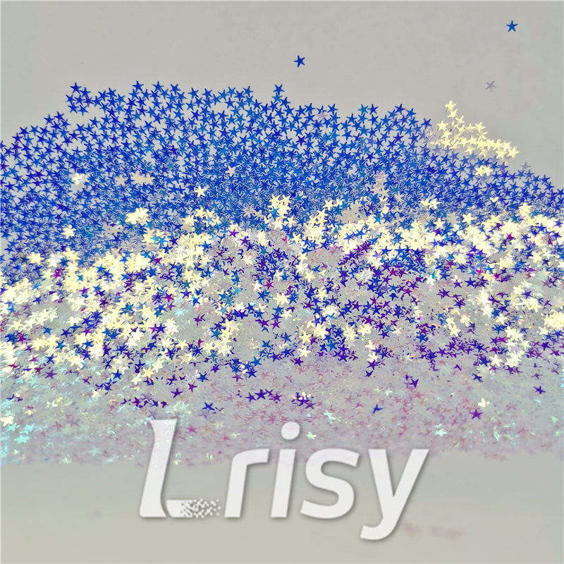2.5mm Star Shaped Royal Blue Iridescent Glitter FE-F321A