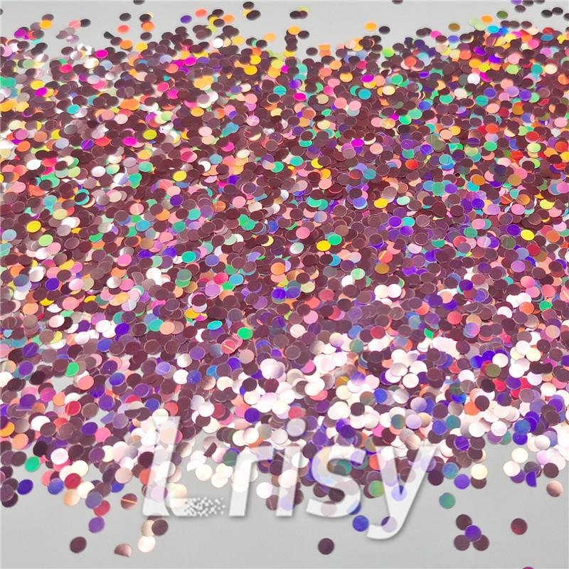 3mm Round Shaped Holographic Hazy Pink Glitter LB0911