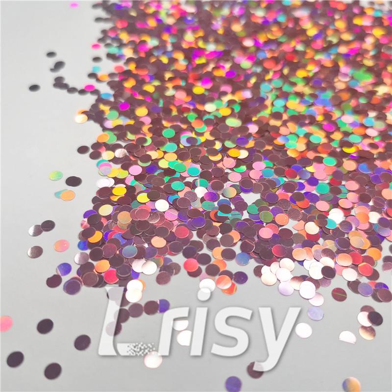 3mm Round Shaped Holographic Hazy Pink Glitter LB0911