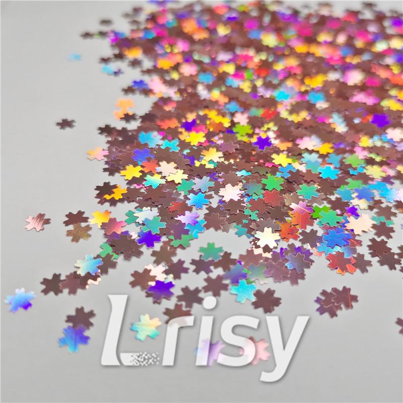 5mm Cherry Blossoms (Sakura) Shaped Holographic Hazy Pink Glitter LB0911