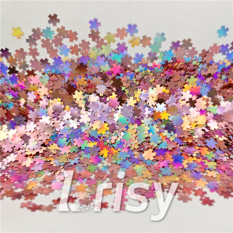 5mm Cherry Blossoms (Sakura) Shaped Holographic Hazy Pink Glitter LB0911