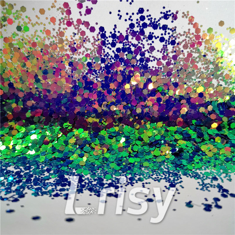 Mixed Hexagon Phantom Iridescent Glitter XCC209D