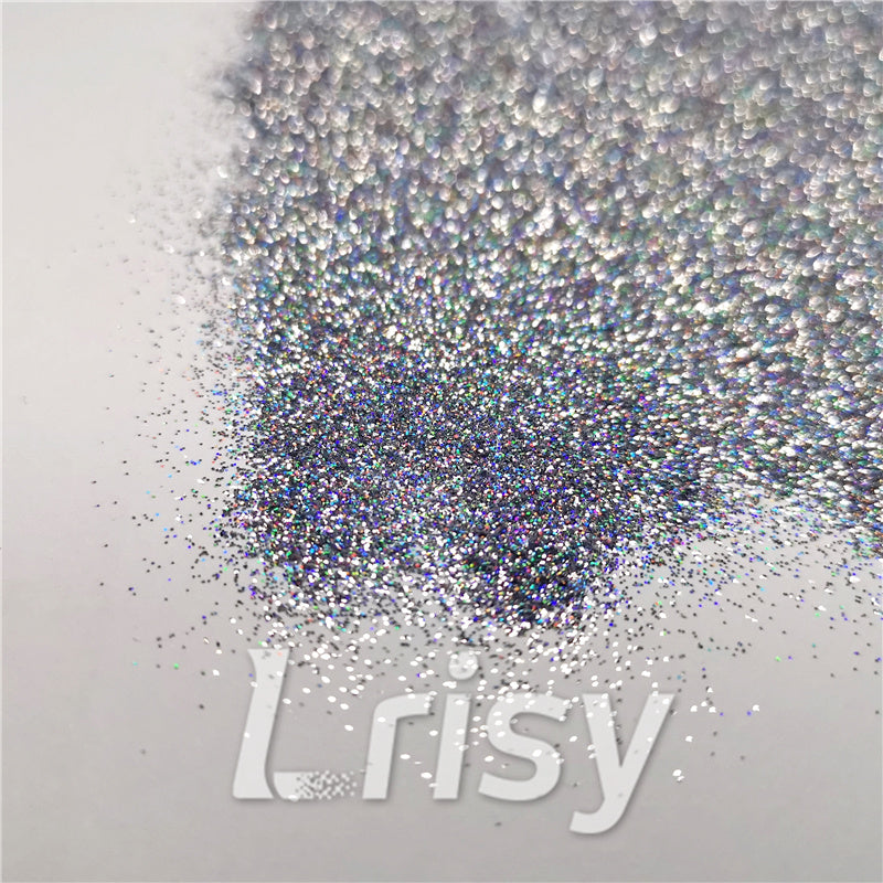 0.2mm Holographic Pigment Silver Glitter Cosmetic Grade SLG001