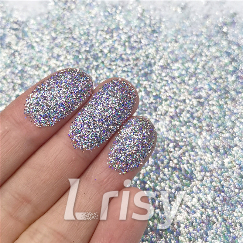 0.2mm Holographic Pigment Silver Glitter Cosmetic Grade SLG001