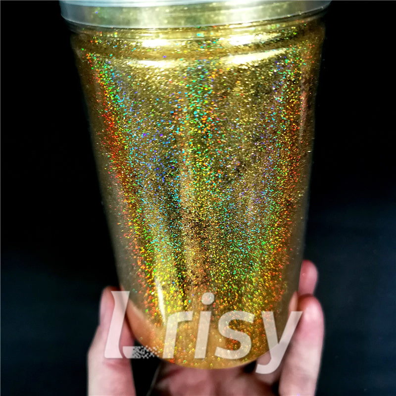 0.2mm Holographic Pigment Gold Glitter Cosmetic Grade SLG003