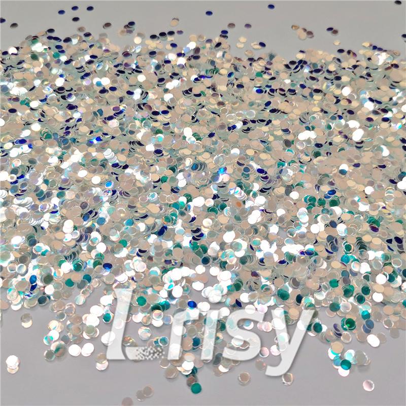 3mm Round Shaped Green Iridescent Glitter LZ321A