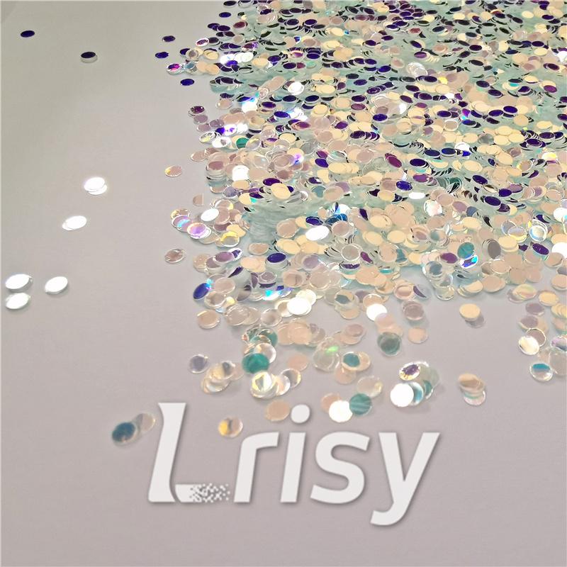3mm Round Shaped Green Iridescent Glitter LZ321A