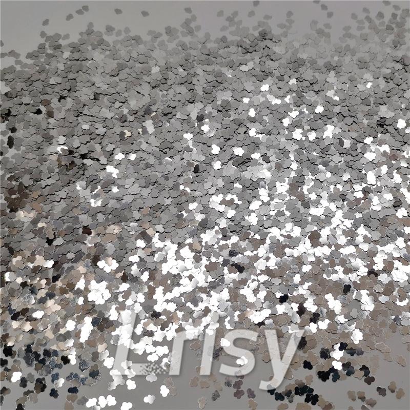 3mm Cloud Shapes Silver Glitter B0100