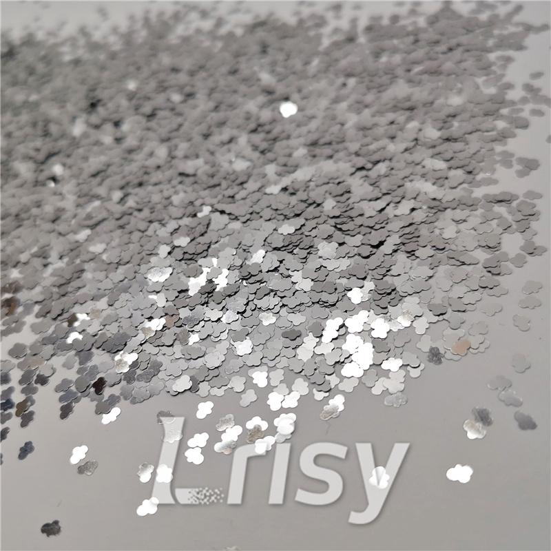 3mm Cloud Shapes Silver Glitter B0100